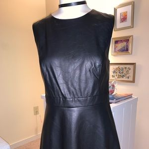 forever 21 faux leather sheath dress black grommet